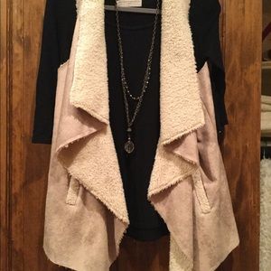 Soft Suede vest with pockets.